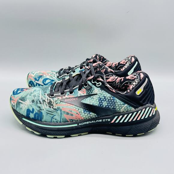 Brooks Shoes Womens 7.5 Multicolor Graffiti Adrenaline GTS 22 Running Sneakers - Picture 4 of 10